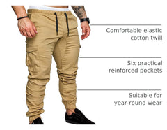 JMIERR men's cargo pants pocket closures emphasize secure snap pockets.