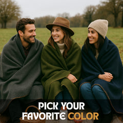 JMR USA Wool Camping Blanket in car emergency kit, ready.