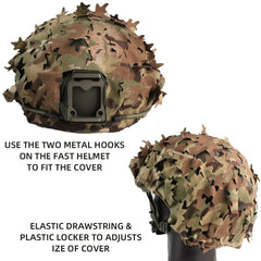 JOAXOR ghillie straps attached to helmet cover boost concealment options