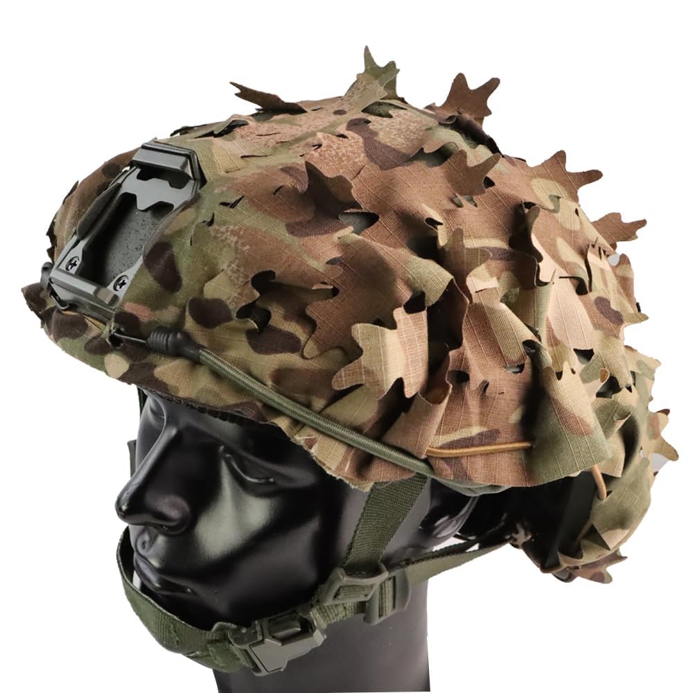 JOAXOR tactical helmet cover with breathable mesh for camouflage concealment