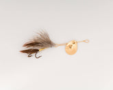 Joes 114-8 Short Striker Brown hook front view for precision casting