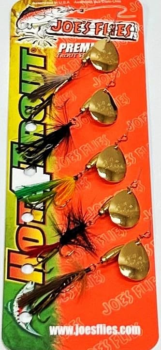 Joe's Flies Super Striker 1/4 oz spinner flies – 5-piece assortment, front view