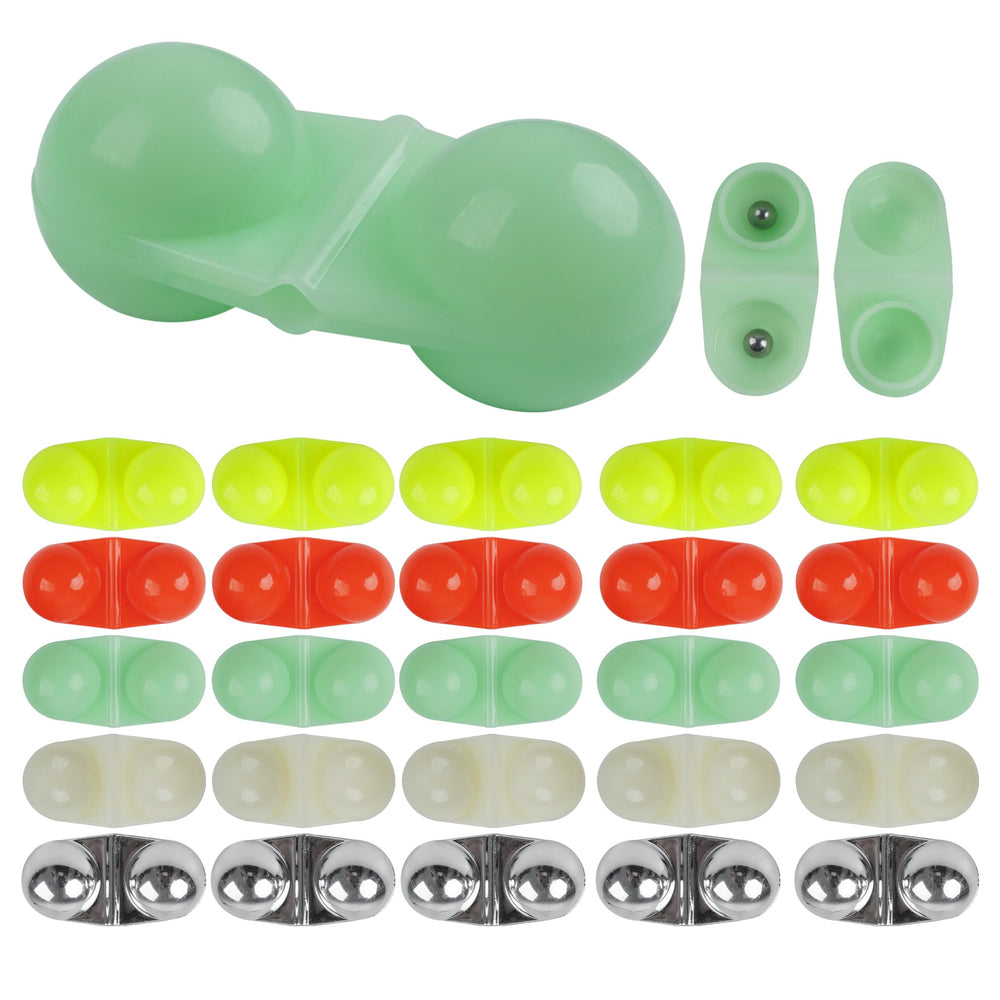 JOGFFDE 25pcs fishing double rattle beads in plastic box
