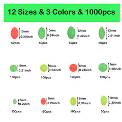 Assorted color luminous fishing beads in three colors