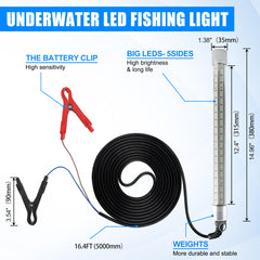 JOGFFDE Underwater Fishing Light shows the 16.4ft cord for flexible placement