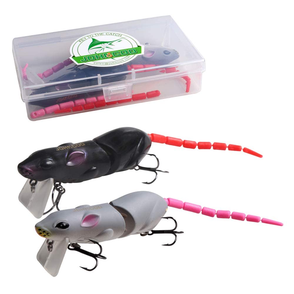 JOHNCOO swimbait mouse lure - front view