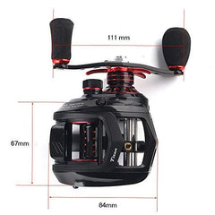 JOHNCOO Titan baitcasting reel side profile emphasizes ergonomic form for comfortable handling.