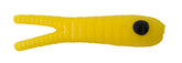 Johnson Beetle Spin nickel blade close-up for deeper water jigging