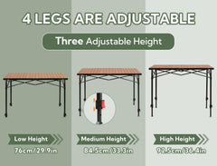 Join Nature camping table folded in carry bag for easy transport.