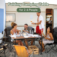 Join Nature camping table sturdy steel frame ensures stable outdoor dining.