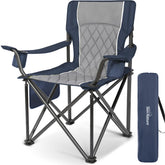 Join Nature folding camping chair blue shows a sturdy frame for all-day outdoor seating