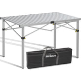 Join Nature large camping table side view shows sturdy legs for outdoor meals.
