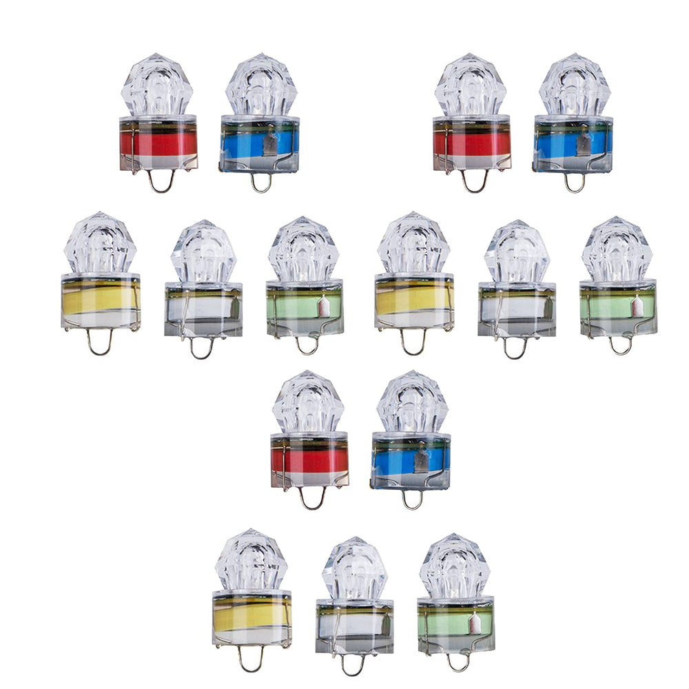 JOJOCY 15-pack Deep Drop LED Fishing Light Diamond Shape Underwater