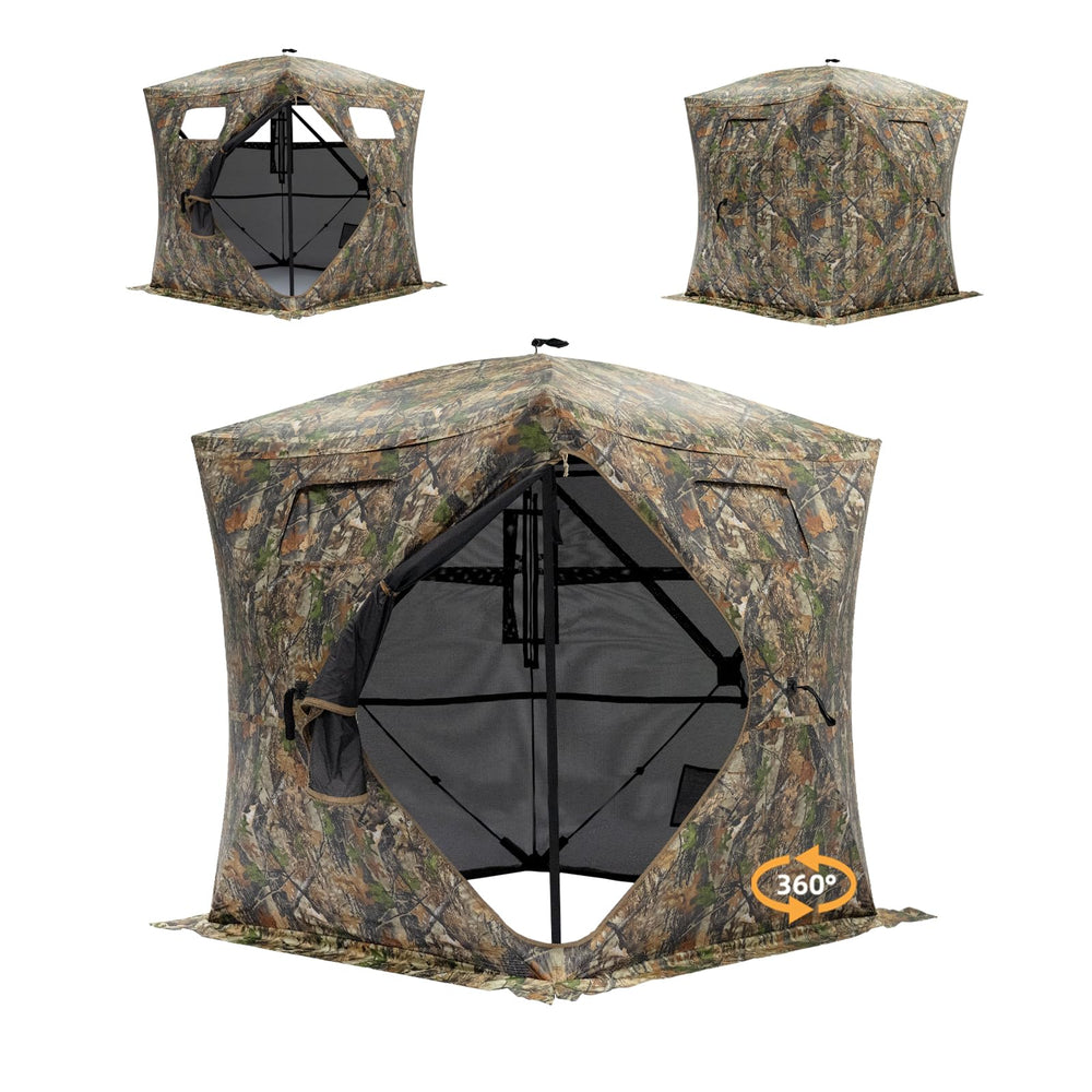 JOMAILIEEL 360 see-through windows with diamond door for field visibility and concealment.