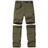 JOMLUN boys hiking pants army-green front view show durable outdoor wear
