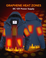 Joohoo heated jacket 18400mAh battery powers quick warmth on the go.