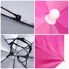JOONOR umbrella hat pack 2 opened to 69 cm provides wide shade for sun and rain.