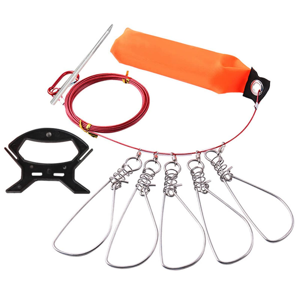 Joyeee 200lb stainless steel fishing stringer extended with long lanyard