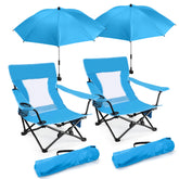 Joyfair beach chair umbrella-setup showing shaded comfort on sunny days