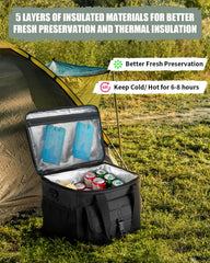 JOYHILL Soft Cooler Bag Grey Camo open top for easy access to contents
