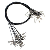Joyiii 20-piece heavy-duty fishing wire leaders with swivels and snaps - front view