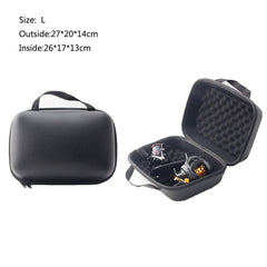 JOYSOG Fishing Reel Bag interior foam lining cushions reels during transport.