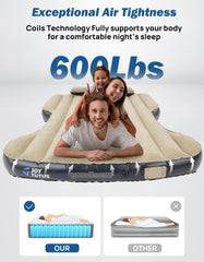 Joytutus Model Y air mattress in camping setup demonstrates versatility.