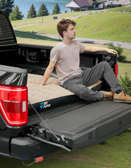 Joytutus truck bed air mattress right view showing plush flocking and support