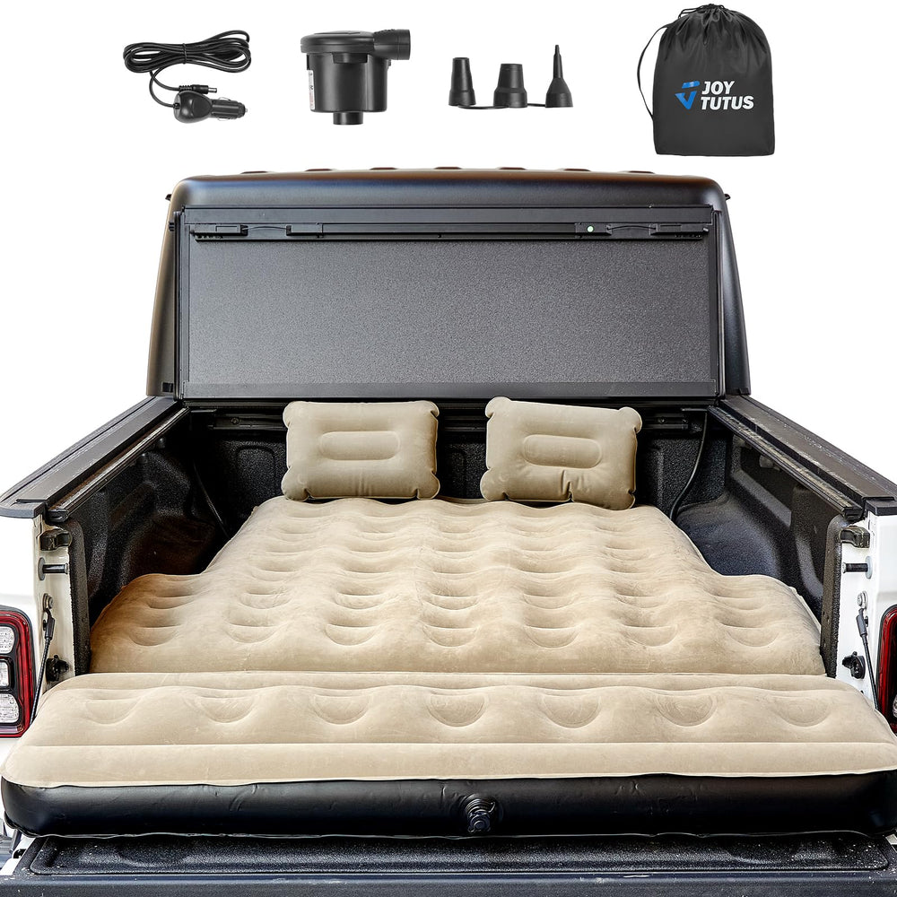 Joytutus truck bed mattress with removable tailgate extension expands sleeping space for camping.