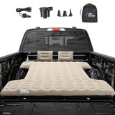 JOYTUTUS Upgraded Light Truck Bed Air Mattress camel front view offers plush support on road trips.