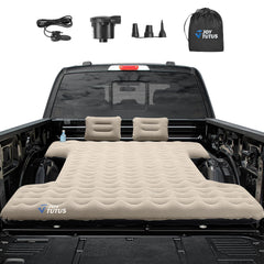 JOYTUTUS Upgraded Light Truck Bed Air Mattress camel front view offers plush support on road trips.