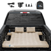 JOYTUTUS upgraded-light-version truck-bed air mattress in camel provides roomy camping comfort.
