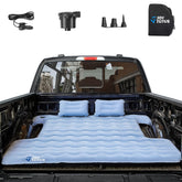 JOYTUTUS Upgraded Light Version truck bed air mattress curved-edge closeup for comfortable sleep.