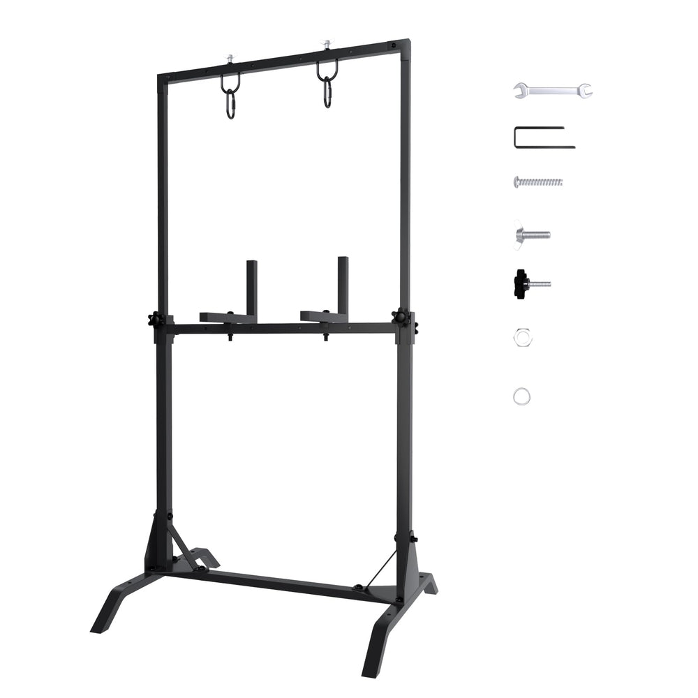 JTZFD archery target stand stable setup on uneven ground for precise practice