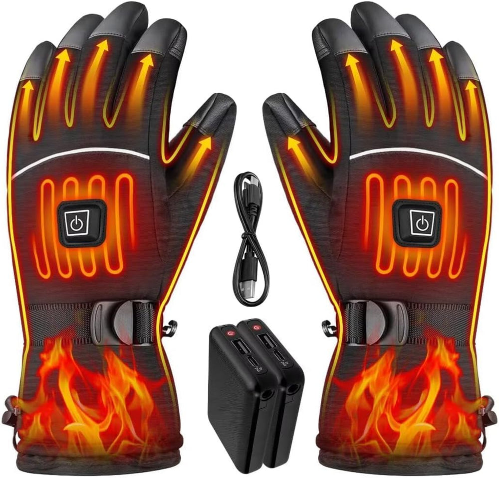 JUANWAN heated gloves with battery pocket provide extended warmth for outdoor activities.