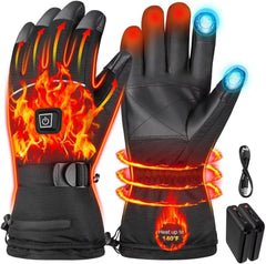 JUANWAN heated gloves front view show quick-warmth readiness for outdoor winter activities.