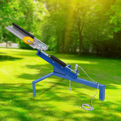 juckeyroot clay target thrower angle adjustment handle showing 5-35 degrees