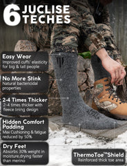 Juclise Alpaca Boot Socks moisture-wicking fabric visible in dry-feet shot