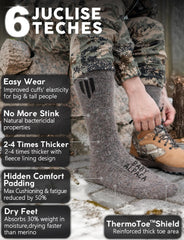Juclise Alpaca Boot Socks ribbed cuff shows secure fit for winter wear.