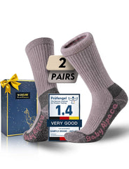 Juclise Alpaca Wool Hiking Socks plush interior close-up for warm comfort on cold winter treks.