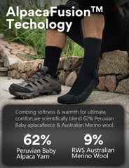 Juclise Alpaca Wool Warm Hiking Socks cushioned footbed demonstrates anti blister comfort on trails