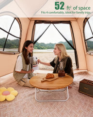 Juliful Unic 4-person-tent-spacious-floor offers room for four and gear