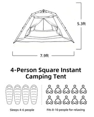 Juliful Unic Instant Tent stability from reinforced poles and Oxford fabric against wind.