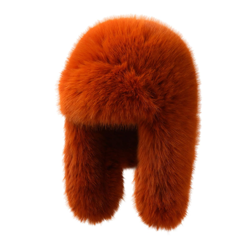Julpsk winter faux fur trapper hat, front view, warm and stylish