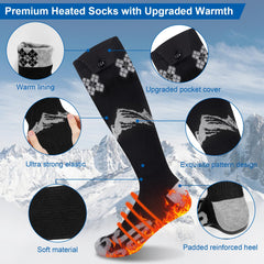 Julysky heated socks battery pocket ergonomic design follows leg contours