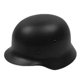 Jungle Leopard German M35 helmet with leather liner, front view, ideal for immersive paintball battles.