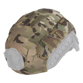 Jungle Leopard helmet cover high-cut for airsoft and paintball, lightweight protection in action.