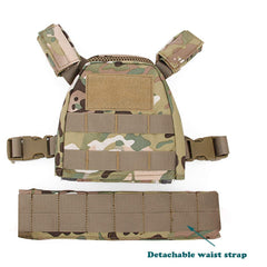 Jungle Leopard kids vest MOLLE system for gear attachment.