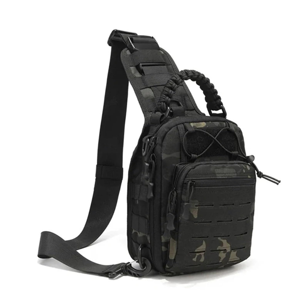 Jungle Leopard MCBK front view camouflage bag with quick-access storage