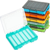 Orange Junkin double-sided fishing lure box with 12 compartments